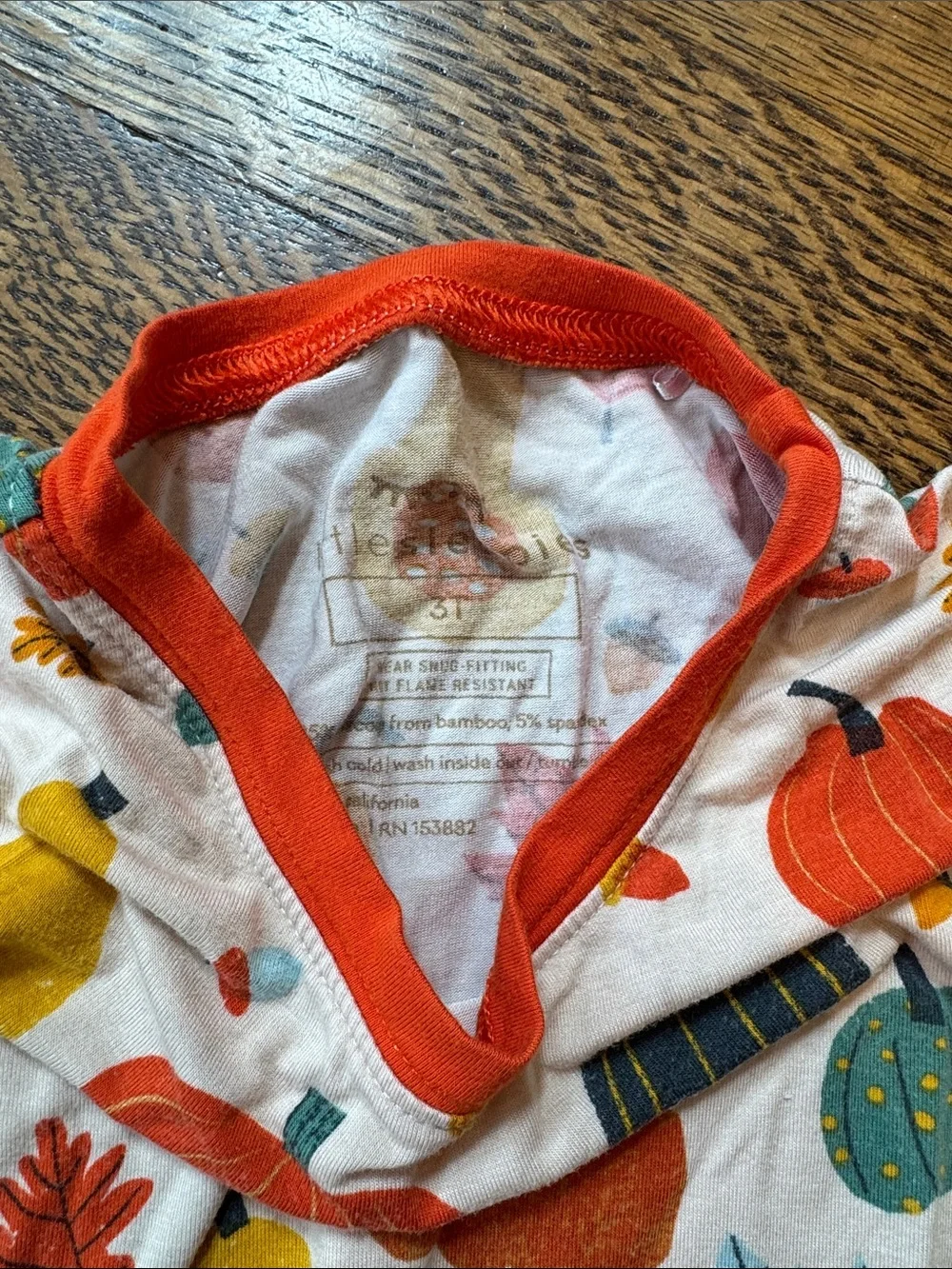 Little Sleepies White Pumpkin & Gourd Pajama Set with Orange Trim